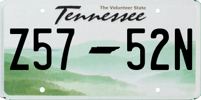 TN license plate Z5752N