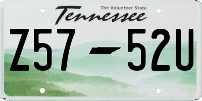 TN license plate Z5752U