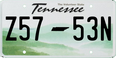 TN license plate Z5753N