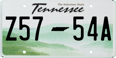 TN license plate Z5754A