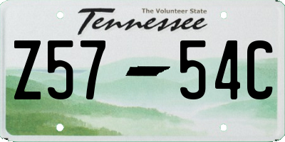 TN license plate Z5754C