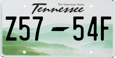 TN license plate Z5754F