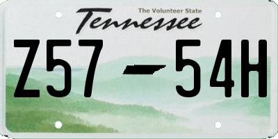 TN license plate Z5754H