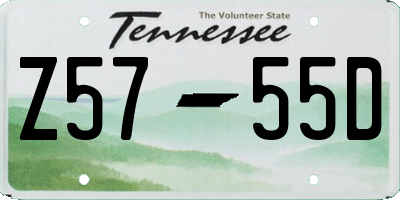 TN license plate Z5755D