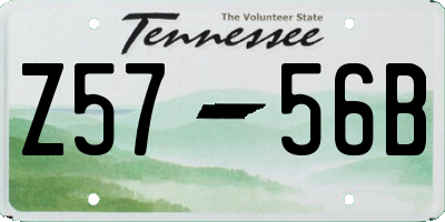 TN license plate Z5756B