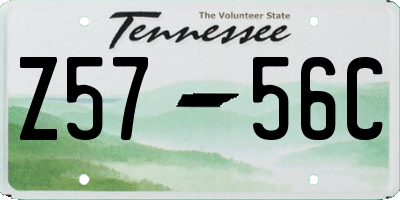 TN license plate Z5756C