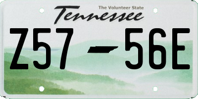 TN license plate Z5756E