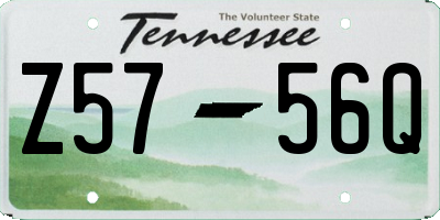 TN license plate Z5756Q