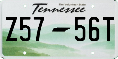 TN license plate Z5756T
