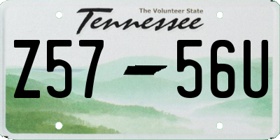 TN license plate Z5756U