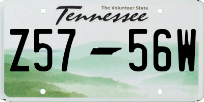 TN license plate Z5756W
