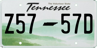 TN license plate Z5757D