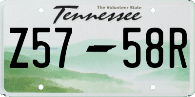 TN license plate Z5758R