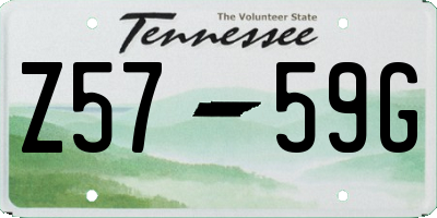 TN license plate Z5759G