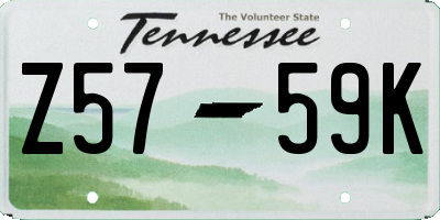 TN license plate Z5759K
