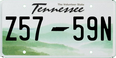TN license plate Z5759N