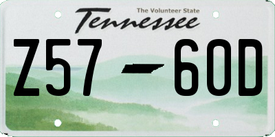 TN license plate Z5760D