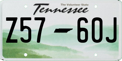 TN license plate Z5760J