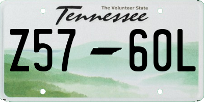 TN license plate Z5760L