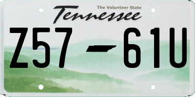 TN license plate Z5761U