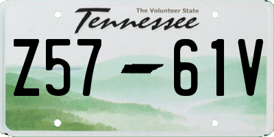 TN license plate Z5761V