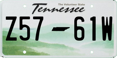 TN license plate Z5761W