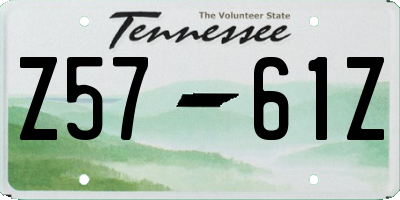 TN license plate Z5761Z