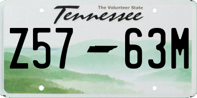 TN license plate Z5763M