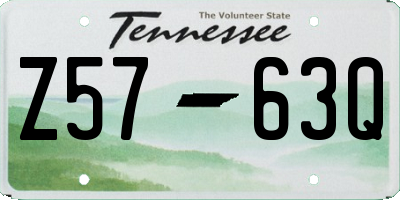 TN license plate Z5763Q