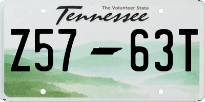 TN license plate Z5763T