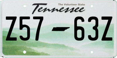 TN license plate Z5763Z