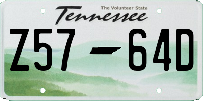 TN license plate Z5764D