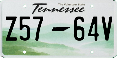 TN license plate Z5764V