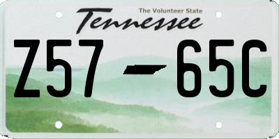 TN license plate Z5765C