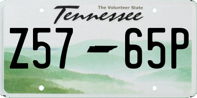 TN license plate Z5765P