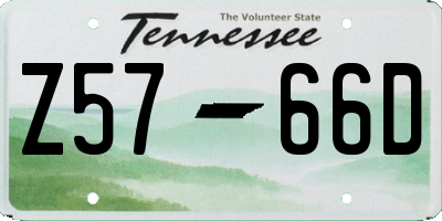TN license plate Z5766D