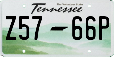 TN license plate Z5766P