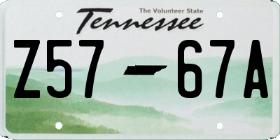TN license plate Z5767A