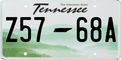 TN license plate Z5768A