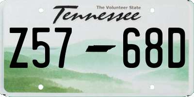 TN license plate Z5768D