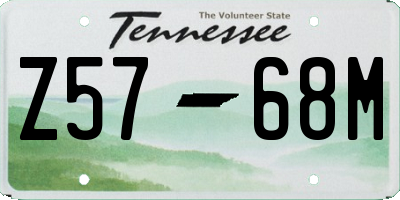 TN license plate Z5768M