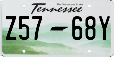TN license plate Z5768Y