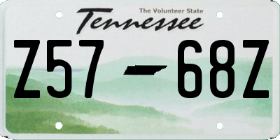 TN license plate Z5768Z