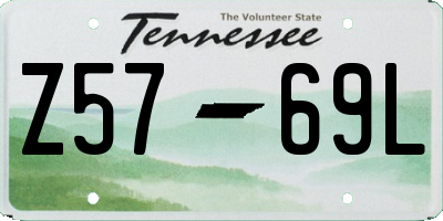 TN license plate Z5769L
