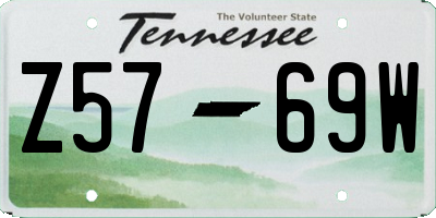 TN license plate Z5769W
