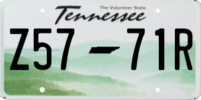 TN license plate Z5771R