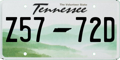 TN license plate Z5772D