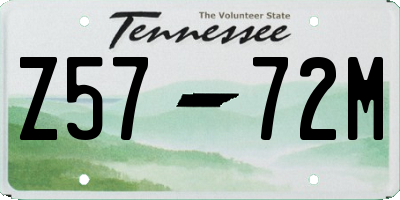 TN license plate Z5772M
