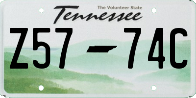 TN license plate Z5774C