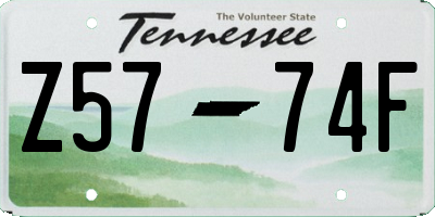 TN license plate Z5774F